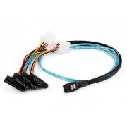 Cabo SAS SFF-8087 para 4x SFF-8482 com conector de energia integrado / Comprimento 1 metro