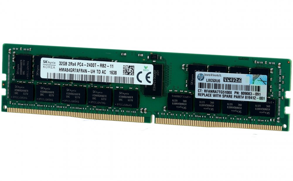 メモリー HPE 809083-091 32GB 2Rx4 PC-4-2400T 809083-091 HPE memoria 32GB DDR4 2400Mhz ECC Dual Rank