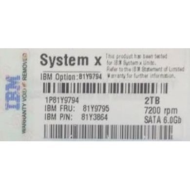 81Y9794 IBM HD 2TB SATA3 6Gbs 7200RPM 3.5 Pol