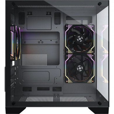 83456 Fortrek gabinete Clarity M-ATX frontal em vidro preto