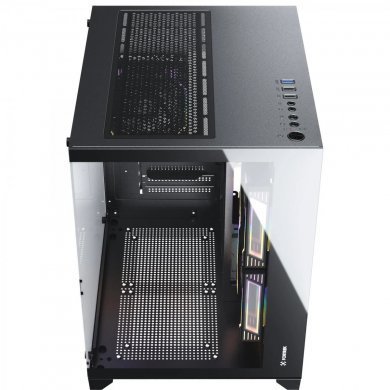 83456 Fortrek gabinete Clarity M-ATX frontal em vidro preto