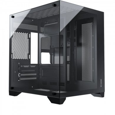 83456 Fortrek gabinete Clarity M-ATX frontal em vidro preto