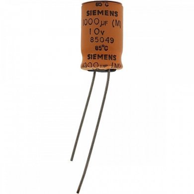 Capacitor eletrolitico SIEMENS 1000uF 10V (Kit 10x)