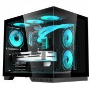 Fortrek gabinete Clarity Max Mid tower ATX preto Frontal e lateral em vidro, 2x USB, 1x USB-C