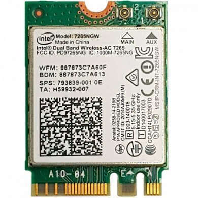 860883-001 Placa wifi Intel 7265NGW Bluetooth 4.2 Dual Band