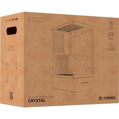 86947 Fortrek gabinete Crystal mid tower ATX branco