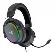 Fortrek headset gamer Win RGB com fio P2 driver 50mm preto USB para alimentação do LED