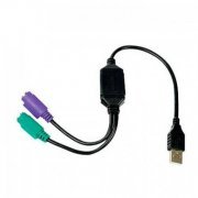 Adaptador USB para PS2 COMTAC Converte Teclado e Mouse PS/2 para Apenas 1 USB, Plataformas: Win 98/ 98 SE/ME/2000/XP/Vista, Compa