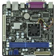 ASRock Motheboard ATOM Dual Core D525 1.8Ghz DDR3 1333Mhz até 8GB, 2x SATAII 3.0 Gbs, Processador Intel Dual-Core AtomTM D525, Som - Vídeo e Red