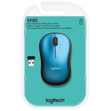 Logitech Mouse Wireless M185 Azul