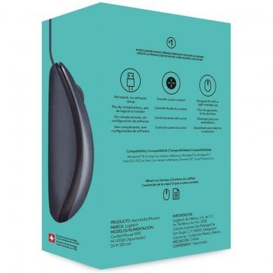 Logitech mouse optico M90 USB 1000dpi preto