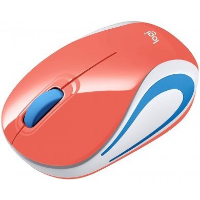 Logitech Combo Mini Mouse Sem Fio M187 Coral