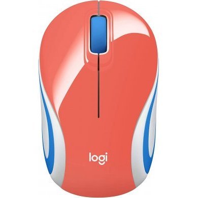 Logitech Combo Mini Mouse Sem Fio M187 Coral
