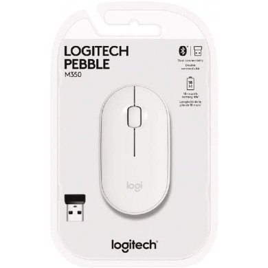 Logitech Mouse Sem Fio Pebble M350 Branco