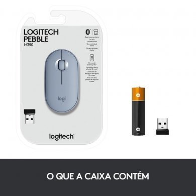 Logitech Mouse Sem Fio Pebble M350 Azul