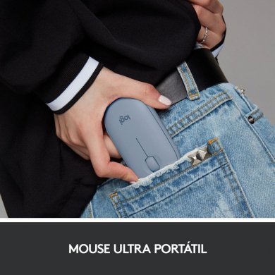 Logitech Mouse Sem Fio Pebble M350 Azul
