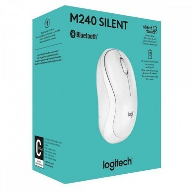 Logitech mouse sem fio M240 Silent Branco USB