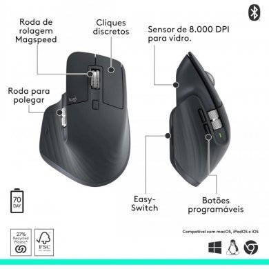 Logitech mouse MX Master 3S bluetooth edition grafite