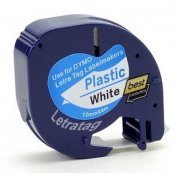 FITA PLÁSTICA COMPATÍVEL ROTULADOR DYMO Letratag XR LT-100 Branca 12mm 4m