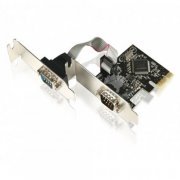 Placa Controladora COMTAC 2x Serial 2 portas seriasi RS232 DB9 Macho, PCI-Express x1, Low Profile