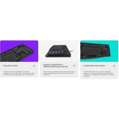 Teclado Logitech K120 USB ABNT2 com Ç
