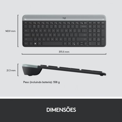 Logitech Kit Mouse e Teclado MK470 Sem Fio Inglês