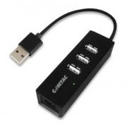 Conversor Comtac USB para rede RJ45 10/100MBPS com Hub 3 Portas