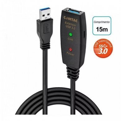 9375 COMTAC Cabo Extensor Amplificador USB 3.0 15m