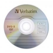 Mídia DVD-R Verbatim (Tubo com 10 Unid.) Velocidade de gravação: até 16X, Capacidade de armazenamento: 4.7 GB/120 minutos