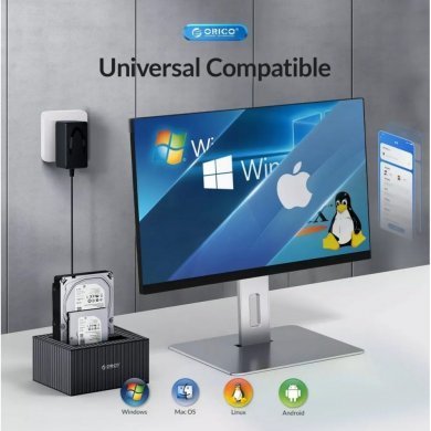 9628C3-C Orico Dock Station 2 baias SATA 2.5/3.5 USB tipo C
