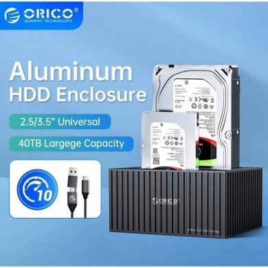 9628C3-C Orico Dock Station 2 baias SATA 2.5/3.5 USB tipo C