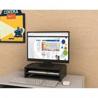 Stalo suporte para monitor com 2 prateleiras preto
