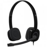 Headset Logitech H151 preto Alto falantes de 5cm, plu