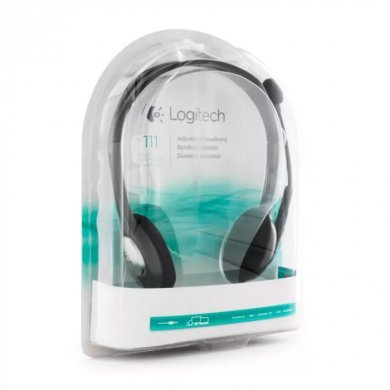 981-000612 Headset Logitech H111 conector P2 3.5mm cabo 1.8m