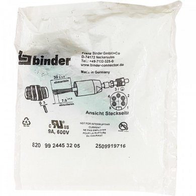 Conector macho 7/8 com 5 terminais 4+PE