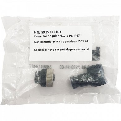 9925302403 Conector angular M12 2 PE IP67
