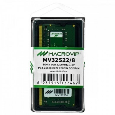 Macrovip Memória 8GB DDR4 3200MHz SODIMM CL22