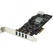 Startech Placa USB 3.0 4 Portas PCI-E x4 perfil alto 4 Canais dedicados de 5Gbps UASP-SATA/LP4 (não acompanha 