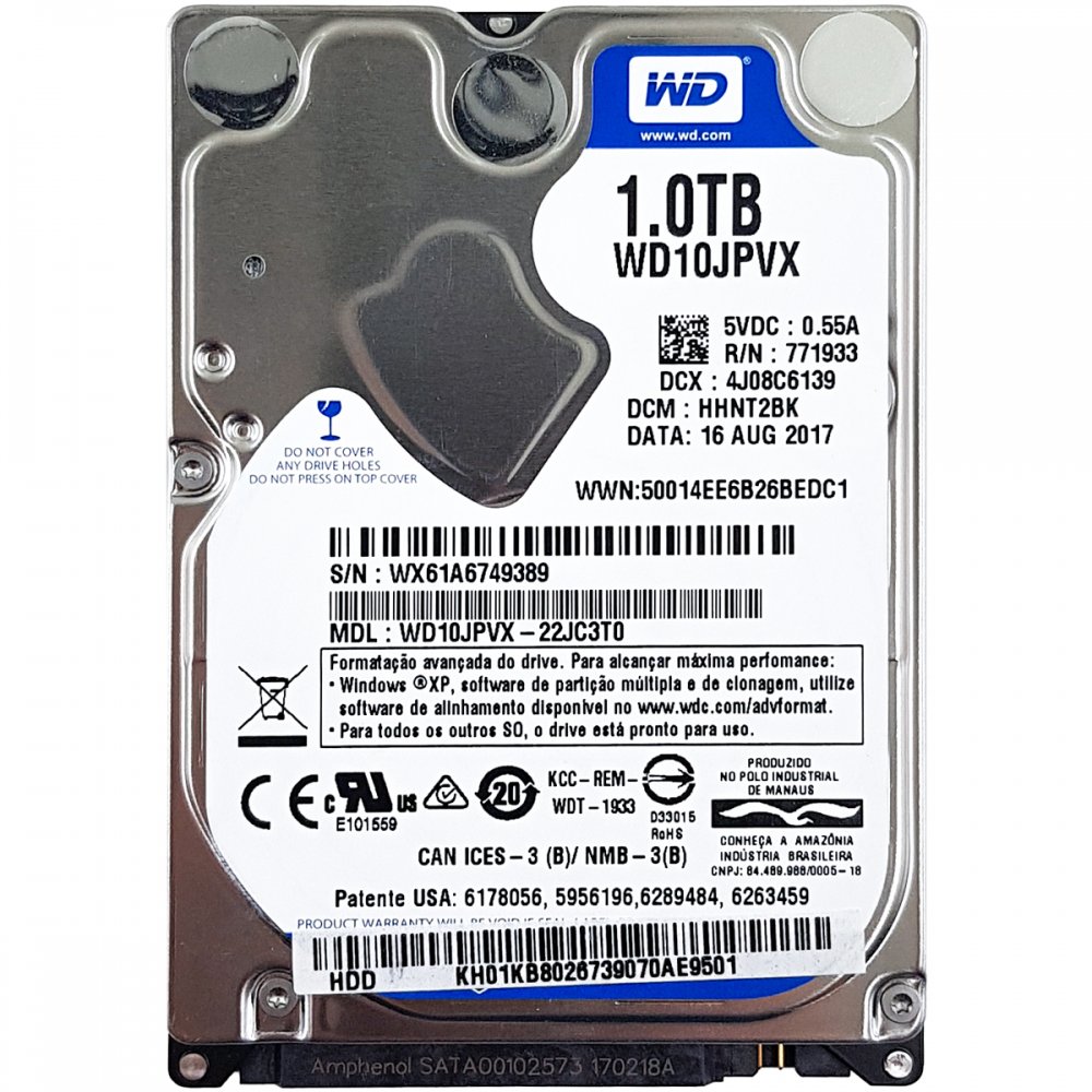 WD10JPVX HD Western Digital 1TB SATA3 2.5 Pol 5400 RPM