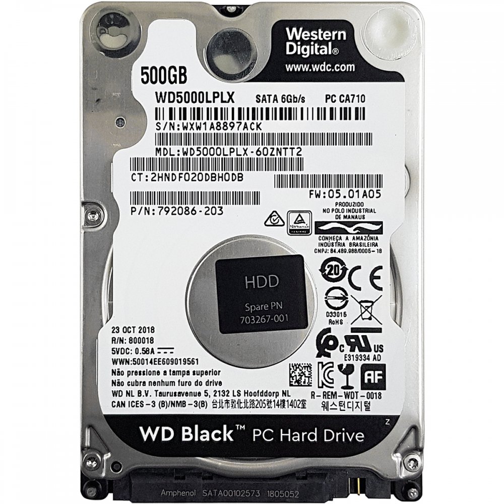 WD5000LPLX WD HD Black 500GB 2.5 Pol SATA3 6Gb/s 7200RPM