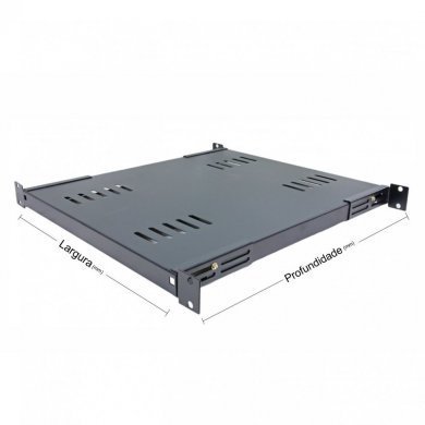 A01051901070000PT Raker bandeja fixa 700mm 1U para rack 19 cor preto