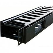Raker guia de cabos 1U 80mm alta densidade preto 