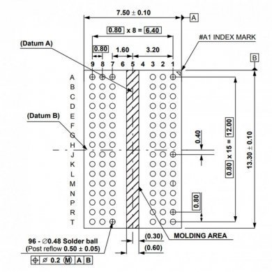 A1AA3CCB Chip DDR4 1GB 4Gbit 1200MHz 16Bit 1.2V BGA96