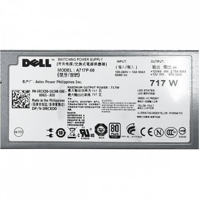 A717P-00 Fonte DELL 717W Poweredge R610 NX3600 NX3610
