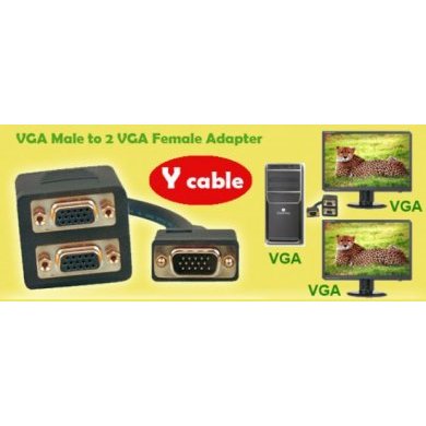 Adaptador 1x VGA Macho para 2x VGA Femea