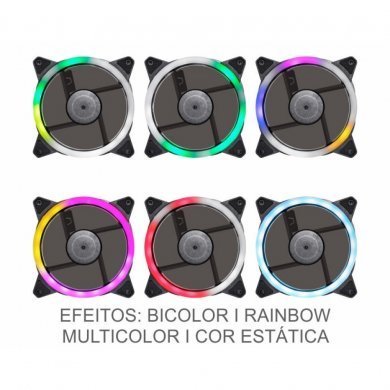 AAEK KMEX Kit Cooler 3 Fans ARGB Sync II com Fita de LED