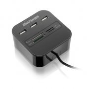 HUB com Leitor de Cartão Multilaser 3 Portas USB 2.0