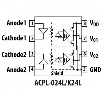 Acoplador optico K24L optoisolador 5MBd SOIC8 SMD