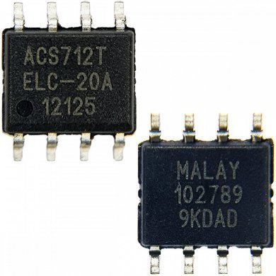 ACS712ELCTR-20A-T CI ACS712T Sensor de corrente Hall AC/DC 20A SOIC-8
