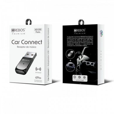 Hrebos adaptador USB Bluetooth Car Conect preto